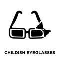 Childish eyeglasses iconÃÂ  vector isolated on white background,